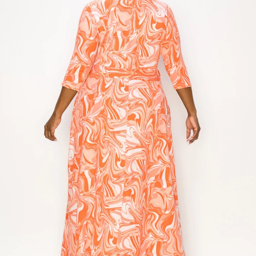 NWOT 3X LIVD Hayden Marble Wrap Dress - Picture 4 of 4